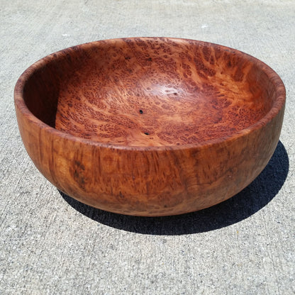 Redwood Bowl Burl Hand Turned 9.5 Inch Wood Bowl Gorgeous Grain Handmade Redwood Burl in California USA
