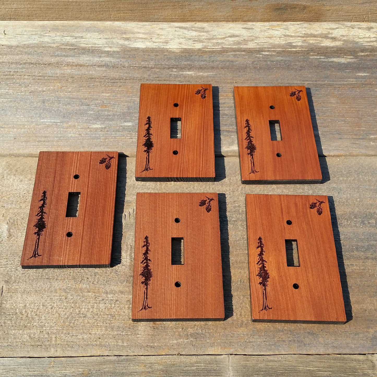 Wood Light Switch Cover Plate Rustic Home Decor California Redwood Handcrafted Engagement Gift Wedding Gift Housewarming Gift New Home