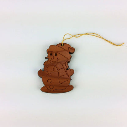 Snowman Christmas Ornament Handmade Wood - 1060L