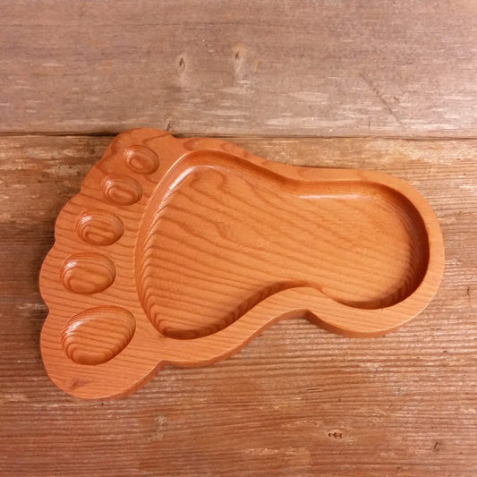 Bigfoot Home Decor Wood Mens Valet Handmade California Redwood Sasquatch Big Foot Dish or Tray Coin Dish Gag Gift