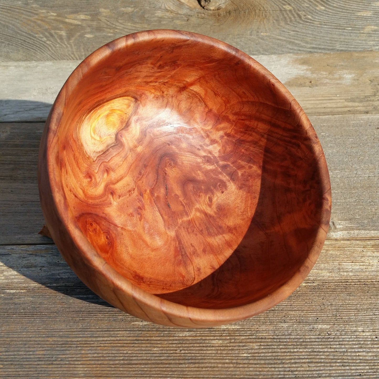 Redwood Burl Bowl Hand Turned 7.25 Inch Wood Salad Bowl #A28