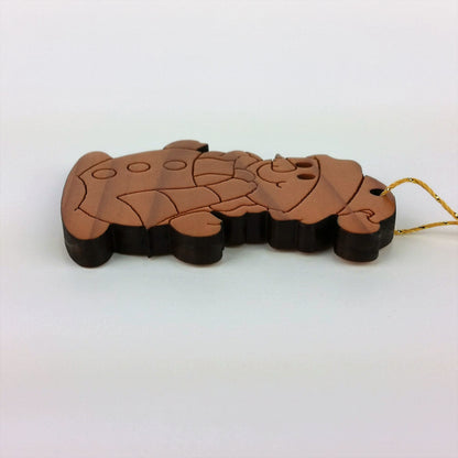 Snowman Christmas Ornament Handmade Wood - 1060L
