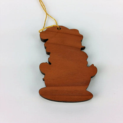 Snowman Christmas Ornament Handmade Wood - 1060L