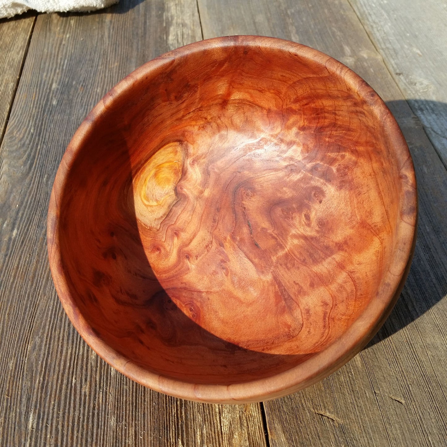 Redwood Burl Bowl Hand Turned 7.25 Inch Wood Salad Bowl #A28