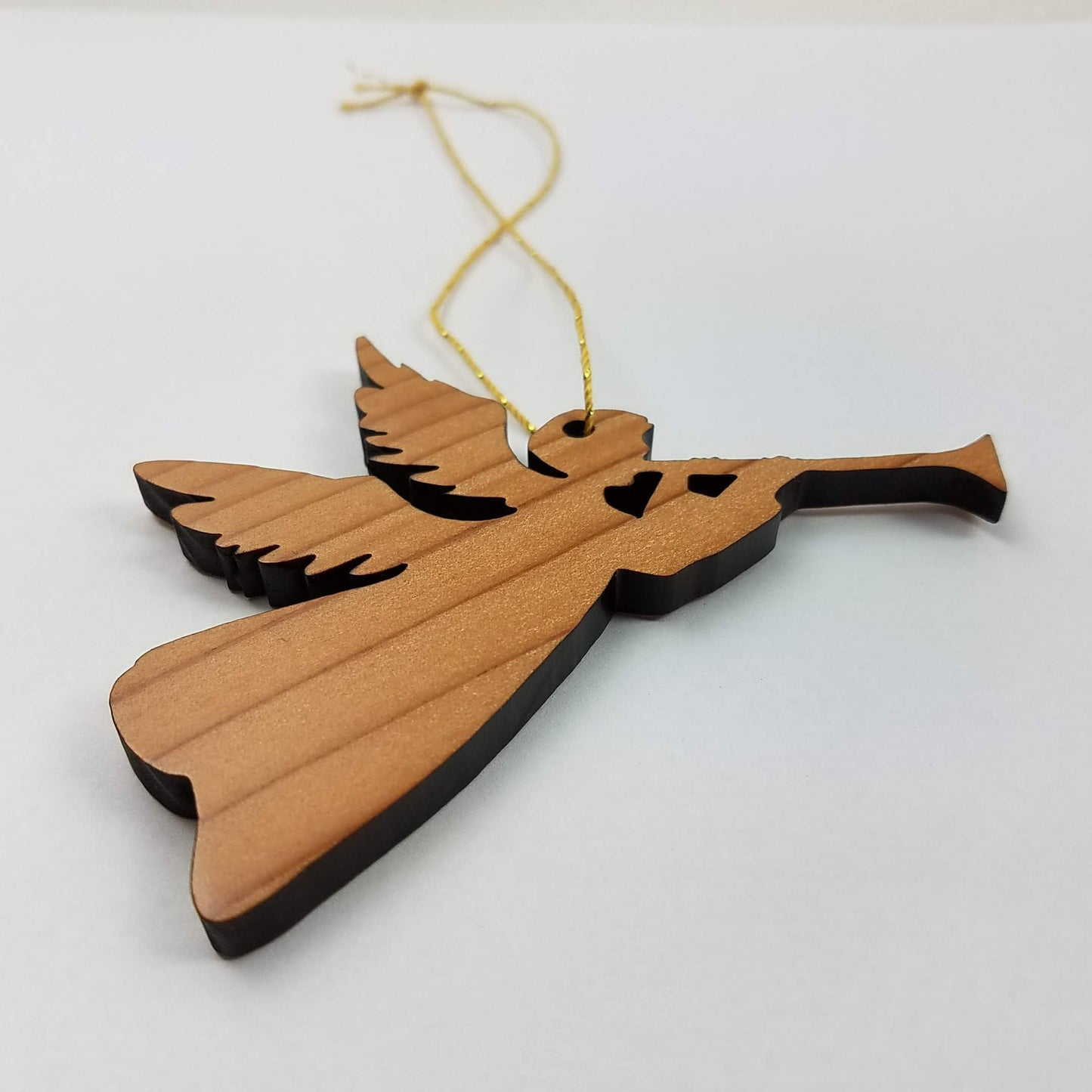 Angel Christmas Ornament California Redwoods Laser Cut Handmade Wood Ornament Made in USA