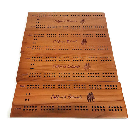 California Redwood Cribbage Board Card Game Handmade 2 Player