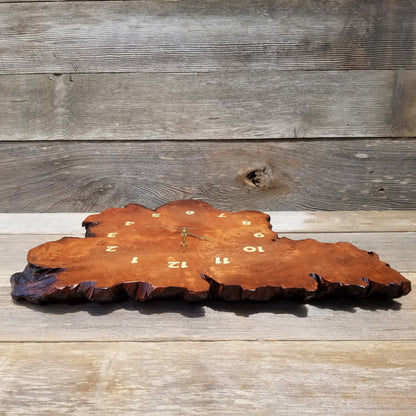 Redwood Burl Wood Wall Clock Handmade #113