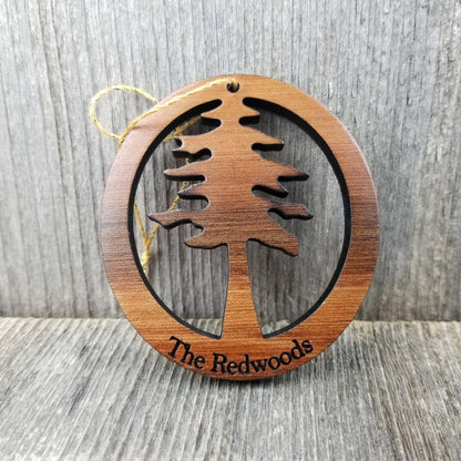 Redwood Tree The Redwoods Wood Christmas Ornament California Redwoods Handmade Made in USA