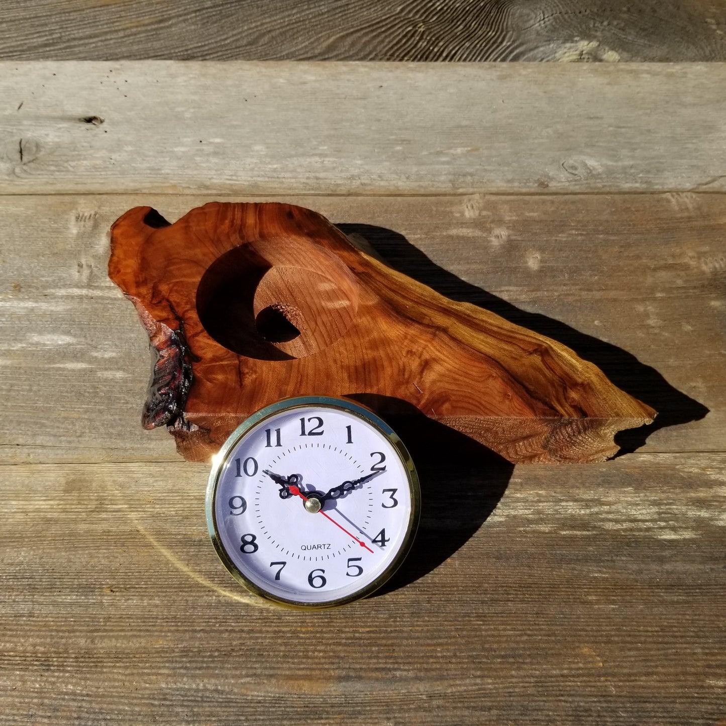 California Redwood Wood Desk Clock #225 Gifts for Men