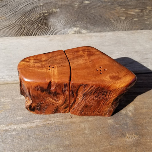 Wood Salt and Pepper Shakers Redwood Rustic Handmade #206 California Cabin Lodge Man Cave Camping Gift for Men