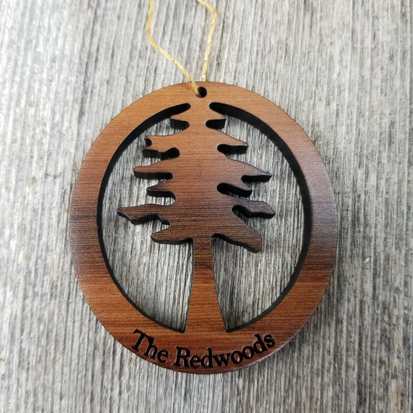 Redwood Tree The Redwoods Wood Christmas Ornament California Redwoods Handmade Made in USA