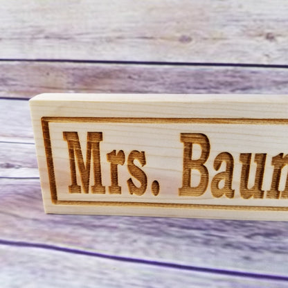 Wood Desk Sign Name Plate Personalized Desk Name Plaque