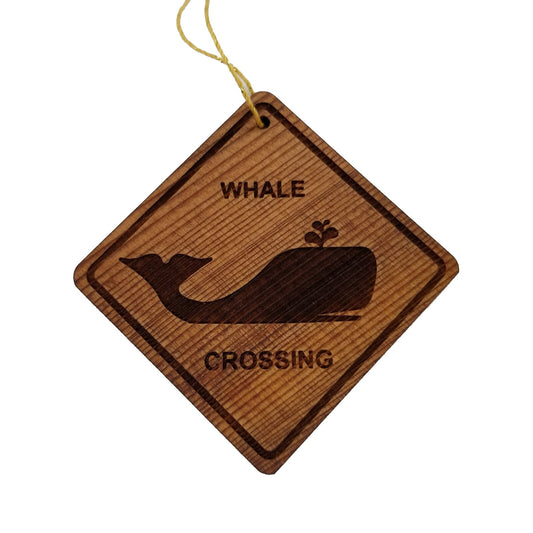 Wholesale Whale Crossing Ornament - Whale Wood Souvenir