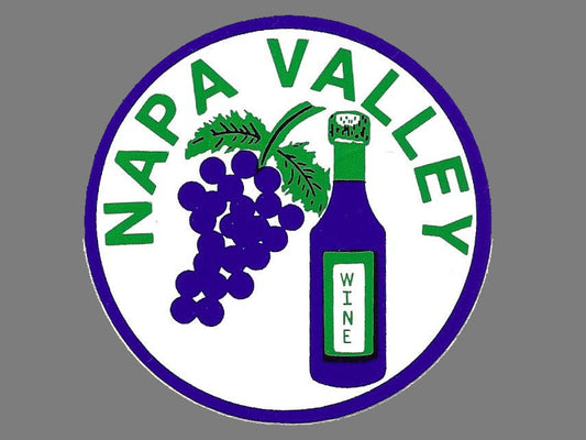 California Decal – Napa Valley CA Sticker – Wine Country Souvenir – Travel Sticker 3" Circle Travel Gift Grapes and Wine