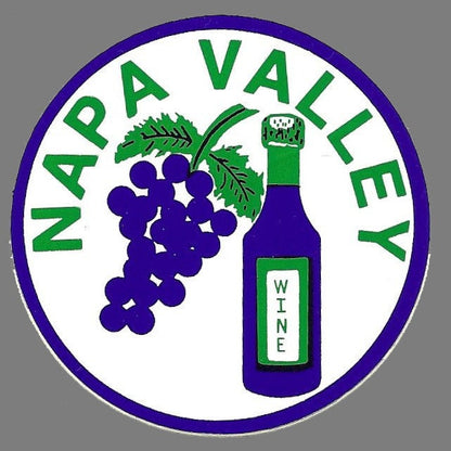 California Decal – Napa Valley CA Sticker – Wine Country Souvenir – Travel Sticker 3" Circle Travel Gift Grapes and Wine