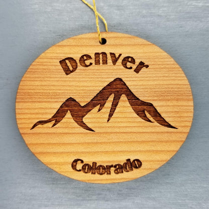 Wholesale Denver Colorado Ornament Wood CO Souvenir Mountains