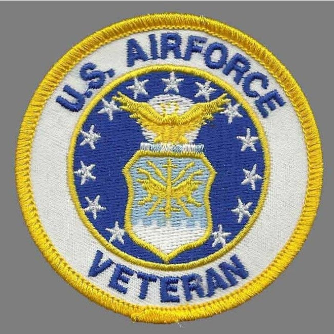 US Air Force Veteran Patch Iron On US Military Country Pride Military Patch 3" Badge Emblem