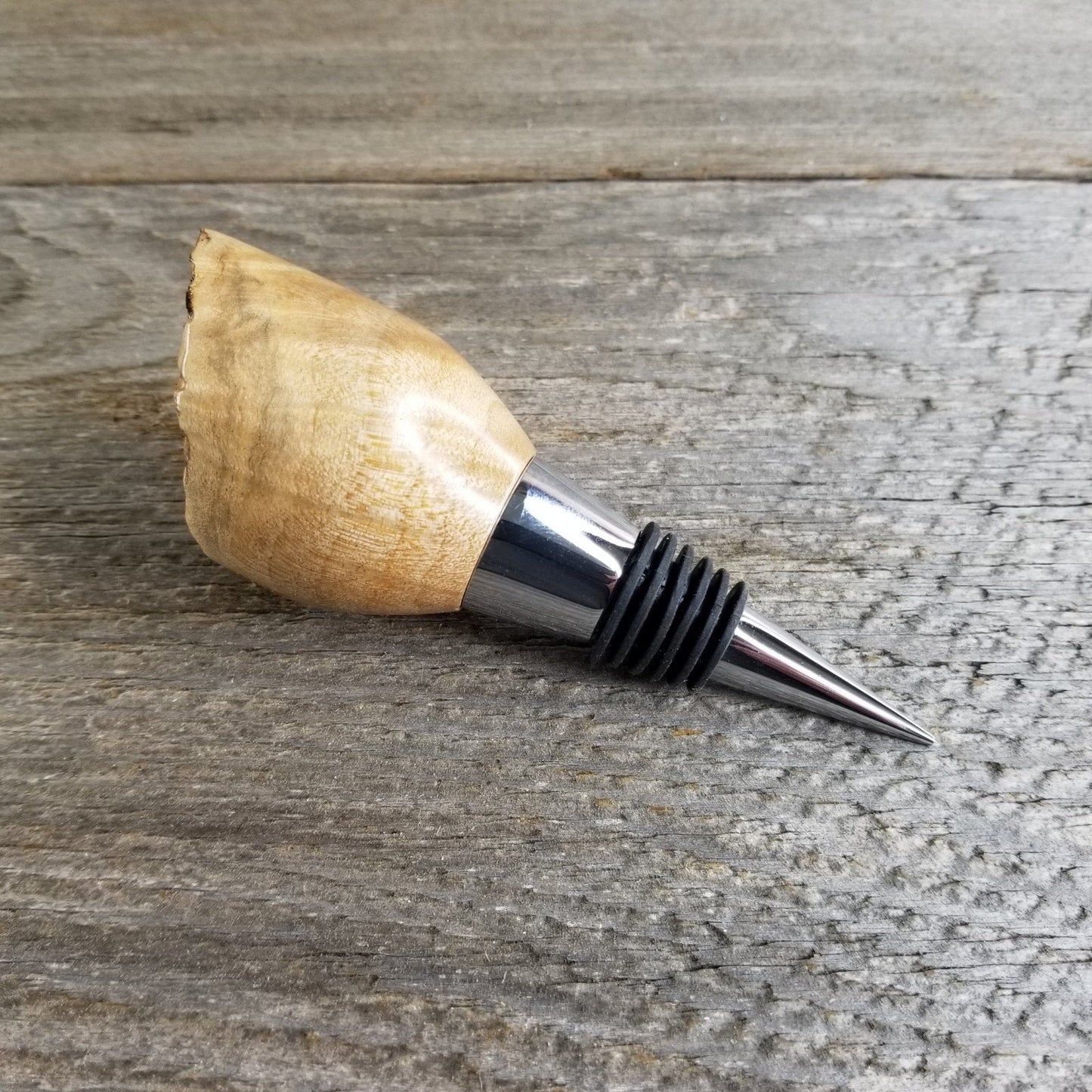 Wood Wine Stopper Maple Live Edge - Rustic - Engagement Gift - #311