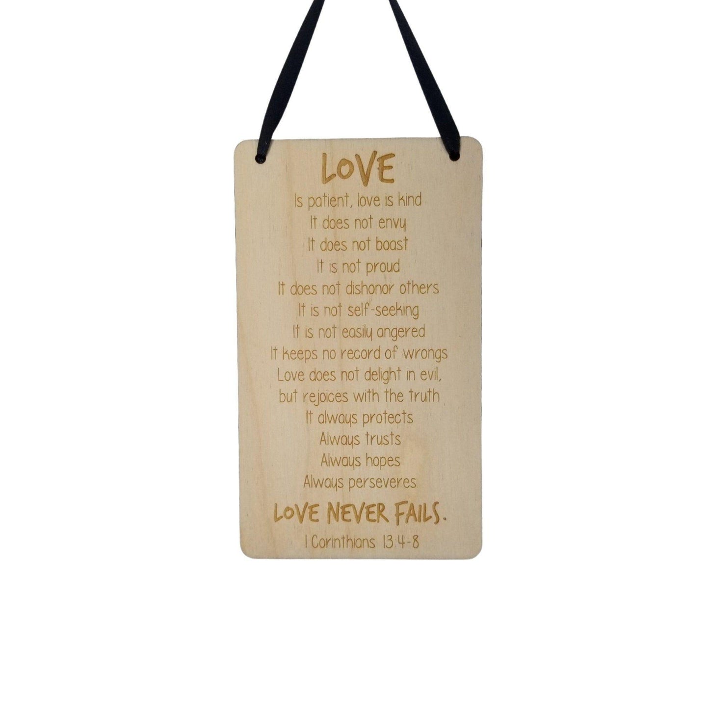 Love Sign - Valentines Day Gift - Love Is Patient Love Is Kind Rustic Hanging Wall Sign - Love Plaque Gift Anniversary Decor 6"