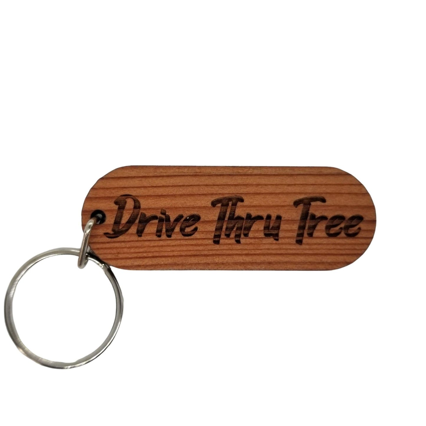 Drive Thru Tree Wood Keychain Spellout Souvenir Travel Gift - Wood Gift Key Chain - Key Tag - Key Ring - Key Fob Leggett CA Redwoods